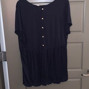 Crown & Ivy Navy Top Plus Size